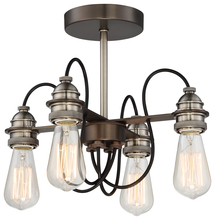  4454-784 - Uptown Edison - 4 Light Semi Flush (Convertible to Pendant)