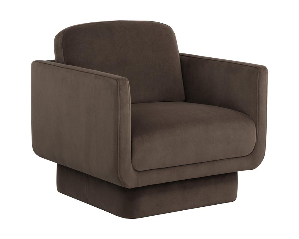 EVERTON LOUNGE CHAIR - MEG DARK BROWN