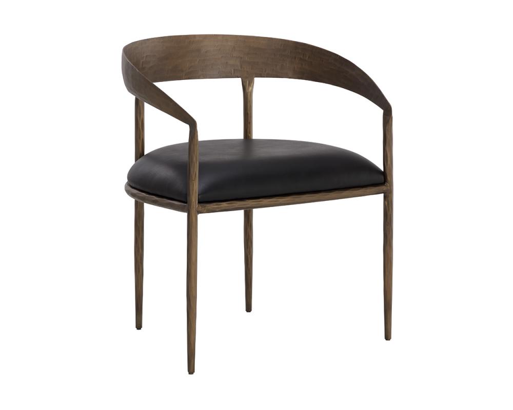 ZANATTA DINING ARMCHAIR - CHARCOAL BLACK LEATHER