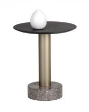  104629 - MONACO END TABLE - GOLD - GREY MARBLE / CHARCOAL GREY