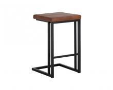 Sunpan 104957 - BOONE COUNTER STOOL - BLACK - BRAVO COGNAC