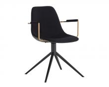  105614 - CASSIUS SWIVEL DINING ARMCHAIR - ABBINGTON BLACK / BRAVO BLACK