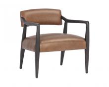 Sunpan 106083 - KEAGAN LOUNGE CHAIR - SHALIMAR TOBACCO LEATHER