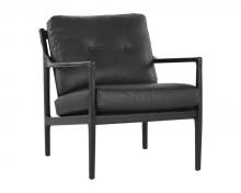 Sunpan 106691 - GILMORE LOUNGE CHAIR - BLACK - BLACK LEATHER