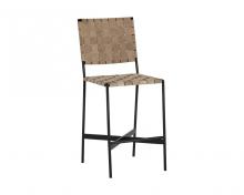 Sunpan 107067 - OMARI COUNTER STOOL - SUEDE LIGHT TAN LEATHER