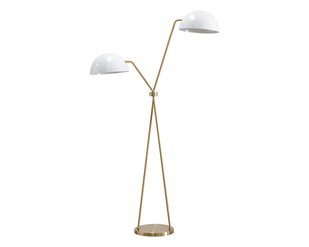 FAVEN FLOOR LAMP - BRASS - WHITE