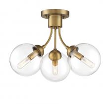  M60060NB - 3-Light Ceiling Light in Natural Brass