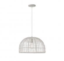  M70105WR - 1-Light Pendant in White Rattan with A White SocketÂ 