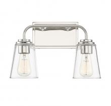  M80043PN - 2-Light Bathroom Vanity Light in Polished Nickel