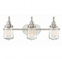  M80070BN - 3-Light Bathroom Vanity Light in Brushed Nickel