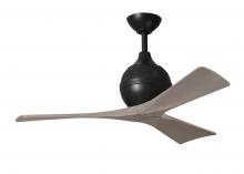  IR3-BK-GA-42 - Irene-3 three-blade paddle fan in Matte Black finish with 42" gray ash tone blades.