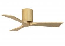  IR3H-LM-LM-42 - Irene-3H three-blade flush mount paddle fan in Light Maple finish with 42” Light Maple tone blad