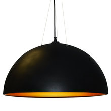  114-313P-BK-GLD - 3 Bulb Pendant, Black & Gold Finish