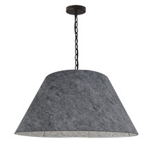  BRY-L-BK-500 - 1LT Brynn Large Pendant, GRY Felt Shade, Black