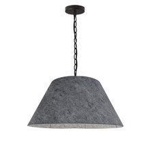  BRY-M-BK-500 - 1LT Brynn Meduim Pendant, GRY Felt Shade, Black