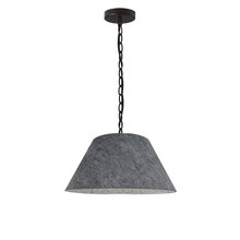  BRY-S-BK-500 - 1LT Brynn Small Pendant, GRY Felt Shade, Black