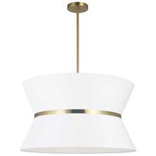  CTN-244C-AGB-790 - 4LT Incand Chandelier, AGB w/ GLD ring, WH Shade