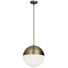  DAY-143P-AB - 3LT Halogen Pendant, AB w/ WH Opal Glass