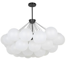  MLS-358C-MB-FR - 8LT Chandelier,  MB w/ FR Glass