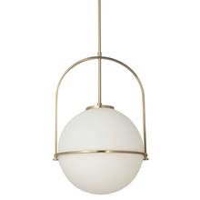  PAO-161P-AGB - 1LT Incandescent Pendant, AGB with WH Opal Glass