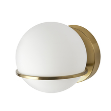  SOF-61W-AGB - 1LT Halogen Wall Sconce, AGB with WH Opal Glass