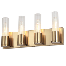  TBE-174W-AGB - 4LT Incandescent Vanity,  AGB w/ CLR Fluted Glass