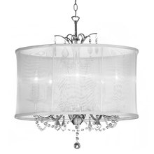  VNA-20-5-119 - 5LT Crystal Chandelier Wh Shd