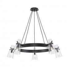  11675 BK - LuminaGlow 5 - Light Dimmable Wagon Wheel Dining Chandelier