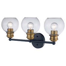  22053 BK-AG - Polverini Two-Tone 3-Light Indoor Armed Vanity Wall Light