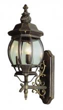  4051 BG - Francisco 3-Light Outdoor Beveled Glass Wrought Iron Style Wall Lantern