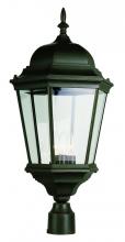  51001 BK - Classical Collection, Traditional Metal and Beveled Glass, Post Mount 3-Light Lantern Head