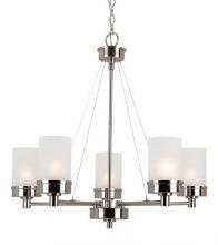  70338 BN - Fusion Collection, 5-Light Shaded Single Tier Chandelier with Chain