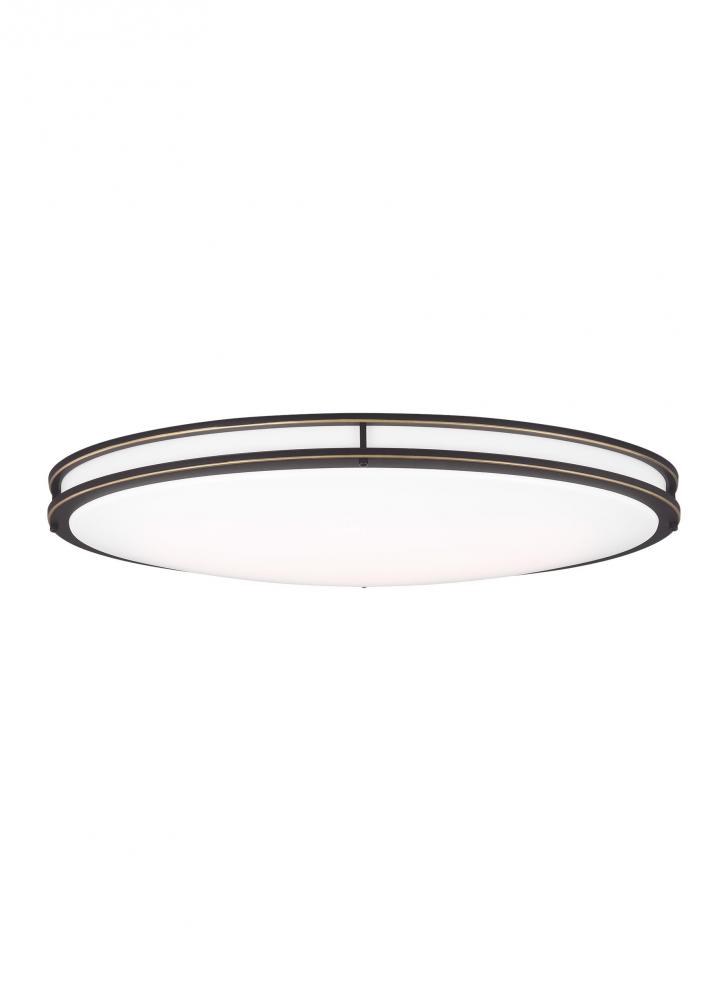 Mahone traditional dimmable indoor large LED oval 1 light flush mount ceiling fixture in an antique