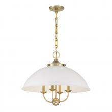  7-1725-4-142 - Monterey 4-Light Pendant in White and Warm Brass