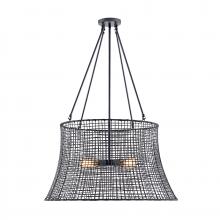  7-6192-4-89 - Longleaf 4-Light Outdoor Chandelier in Matte Black