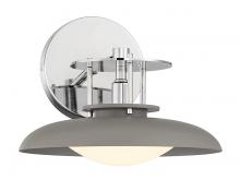  9-1686-1-175 - Gavin 1-Light Wall Sconce in Gray with Polished Nickel Accents