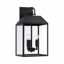 Capital 953432BK - 3-Light Outdoor Square Rectangle Wall Lantern in Black with Clear Glass