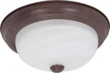  60/206 - 2 Light - 13" Flush with Alabaster Glass - Old Bronze Finish