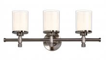 AUDREY IN BRUSHED NICKEL WITH CLEAR & OPAL GLASS