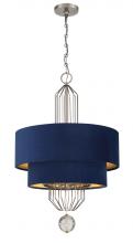  N7338-889 - 8 LIGHT PENDANT IN METAL WITH FABRIC