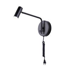  LWF260A01BK - TEO 13.38 in. 1 Light Black Integrated LED Sconce with Black Metal Shade, Plug In