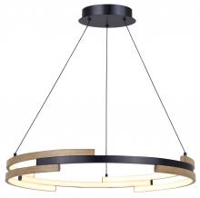  LCH283A24BKB - AZRIA 6 Light Matte Black Mid Century Modern Chandelier with Integrated LED for Dining Rooms and Liv