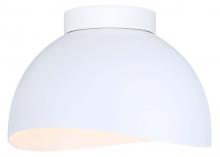  IFM1122A11WH - Henlee 11 in. 1-Light 60-Watt Modern Matte White Flush Mount with Matte White  Metal Shade