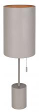  ITL1164A23GY - FLINT 23 in. Grey Table Lamp with Gray Metal Shade and Pull Chain Switch