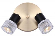  ICW1161A02BKG10 - ELSEE 2 Light 7 in. Ceiling/Wall Matte Black and Gold Track Light Kit with Clear Ribbed Glass Shade