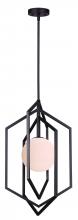  IPL748B01BK - Valen 60-Watt 1 Light Matte Black Modern Pendant with White Glass Shade