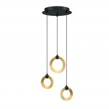  PF328-3LPA-BLK/BRS - 3 LIGHT LED PENDANT PAN