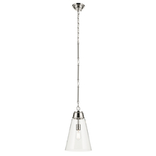  52661PNCLR - Marsailli 19" 1-Light Medium Pendant with Clear Glass in Brushed Nickel