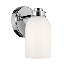  55200CH - Shae 8.25" 1-Light Wall Sconce with White Opal Glass in Chrome