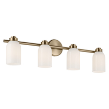  55203CPZ - Shae 31" 4-Light Vanity Light with White Opal Glass in Champagne Bronze